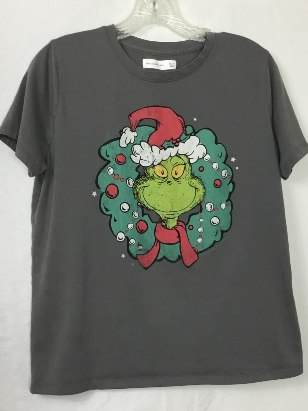 Abercrombie Kids Gray Grinch T-Shirt Boys Size 13/14
